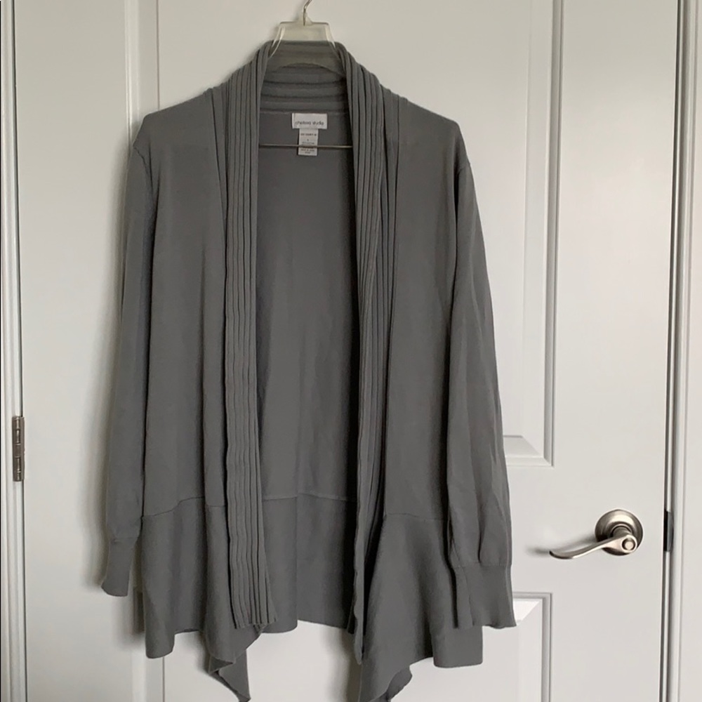 L Chelsea Studios Grey open front sweater